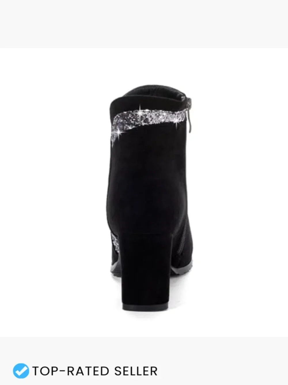 Chunky Heel Ankle Booties Round Toe Side Zipper Dress Boots Faux Suede